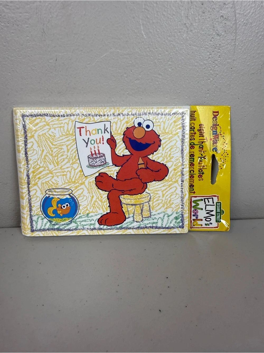 Vintage y2k Elmo's World party thank-you cards (2000) sealed package